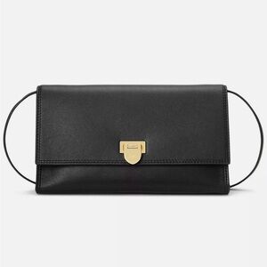 Lauren Ralph Lauren The 'Evan 27' black Cow Leather Convertible Clutch Bag